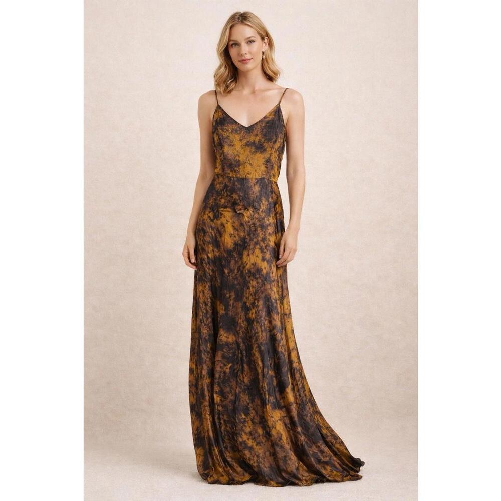 Mes Demoiselles Sleeveless Tie Dye Silk Feminine Lightweight Maxi Dress Size 38